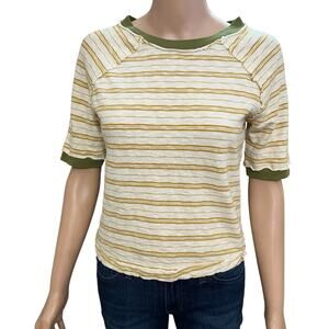 Free People We The Free Have At It Striped Raglan Tee Tshirt Small Striped Boho